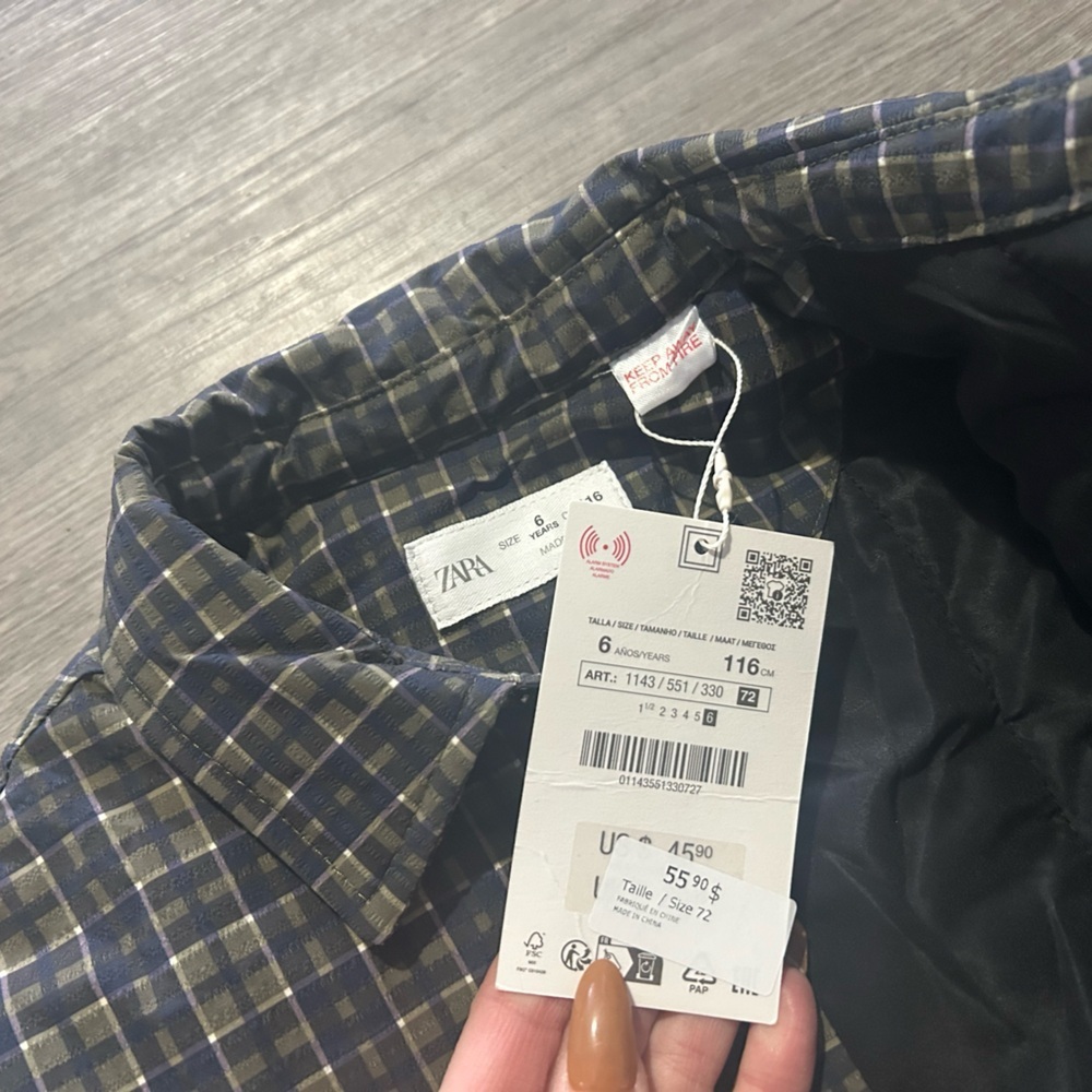 NWT Kids Zara plaid Coat - Picture 2 of 5